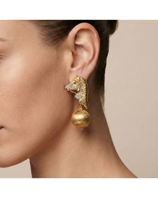 Silver & Elegant Co. Metallic Sculpted Horse Head Thick Plated Bronze Earrings