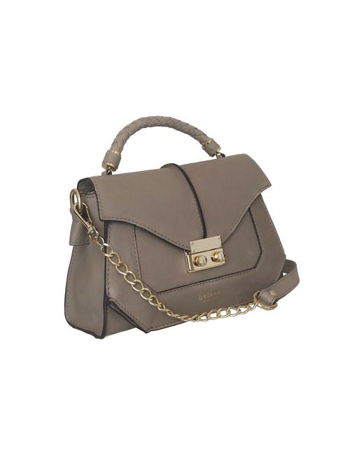 BELYSA Gray Flore, Leather Shoulder Bag