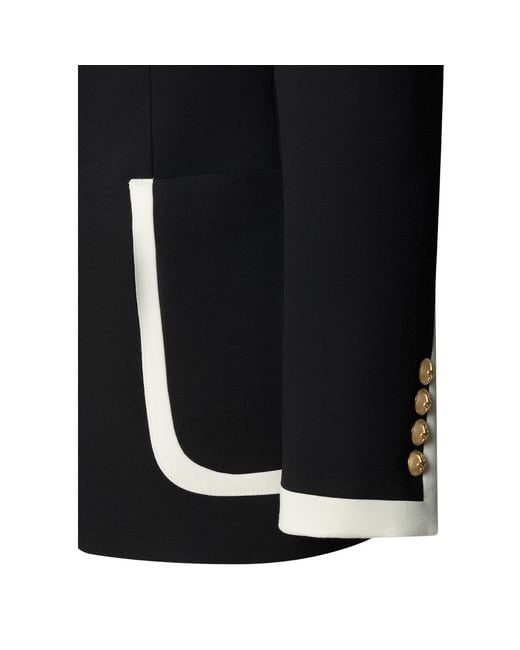 The Extreme Collection Black Blazer With Contrast Piping Laurent