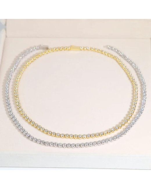 Nazzar Metallic Bezel Tennis Necklace