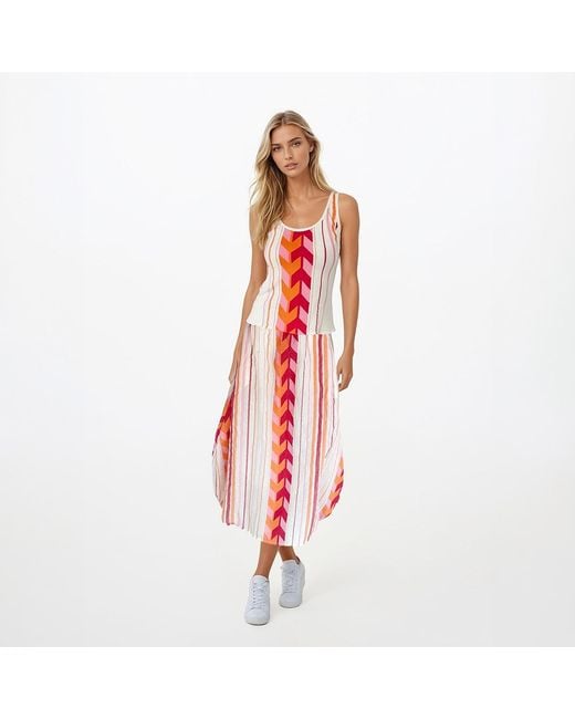 Haris Cotton Embroidered Cotton Tank Top And Rib Details Arrow