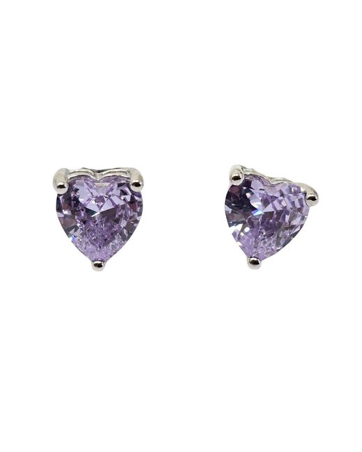 Harfi Purple Alexandrite Heart Stud Gemstone Earrings