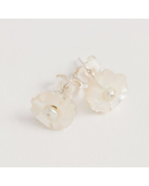 freya rose White Mother Of Pearl Flower Stud