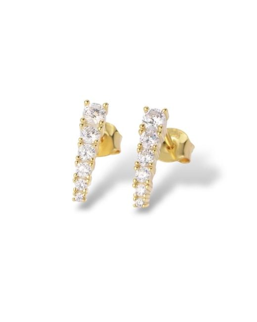 Jagged Halo Jewelry Metallic Crystal Bar Stud Earrings
