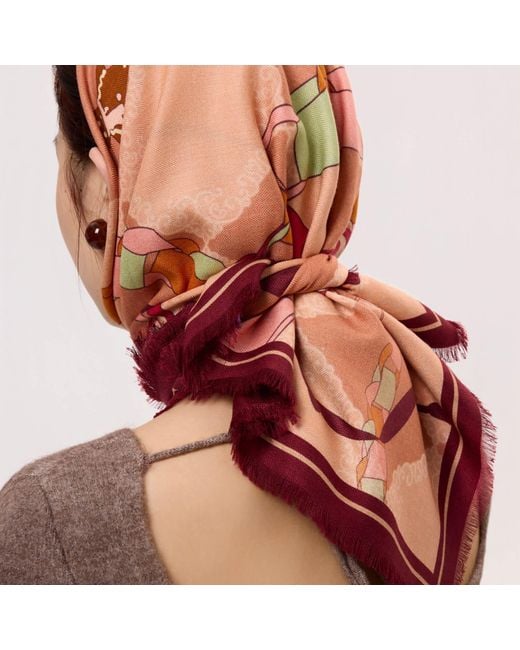 Asyii Pink Gift To Self Silk-Wool Square Scarf
