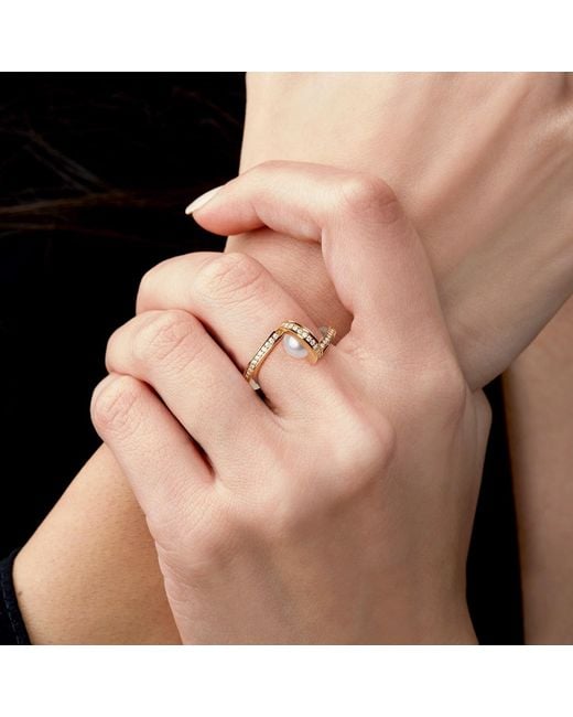Meulien Metallic Pearl And Arc Ring