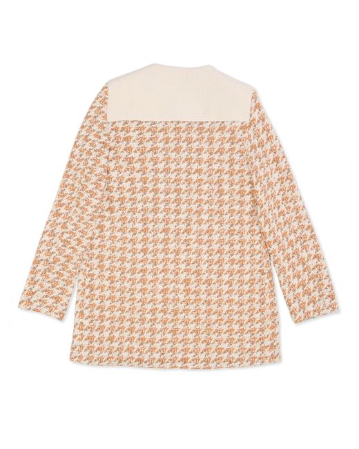 Madebyza Natural Neutrals Contrasted Creme Houndstooth Jacket