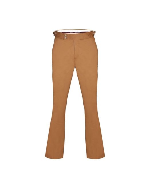 DAVID WEJ Brown Paco Gurkha Chinos Trouser for men