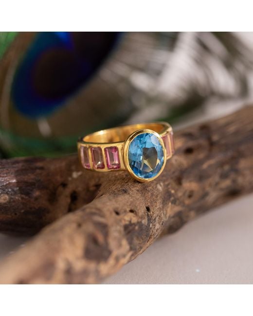 GEM BAZAAR Blue Delilah & Topaz Ring