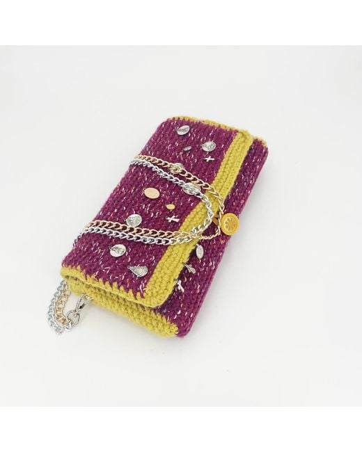 Hilo De Mar Purple Mino Hand Knitted Bag With Medals