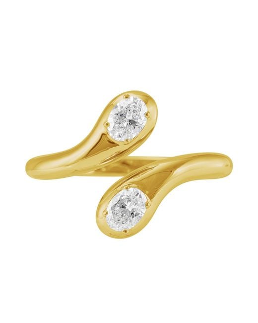 Artisan Metallic 14K Open Wrap Oval Cut Diamond Ring