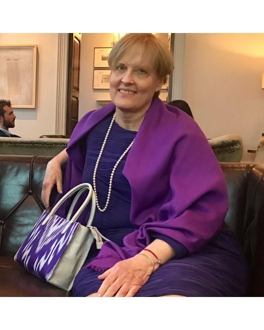SJW BAGS LONDON Purple Norfolk Ikat Bag