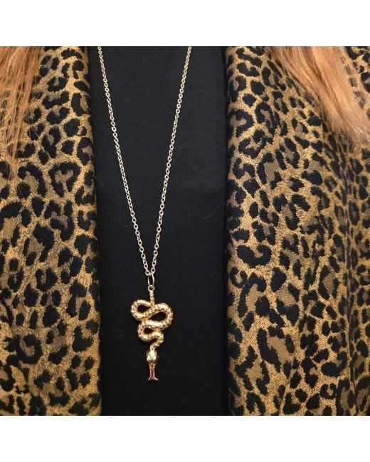 True Rocks Metallic Large Enamel Snake Pendant