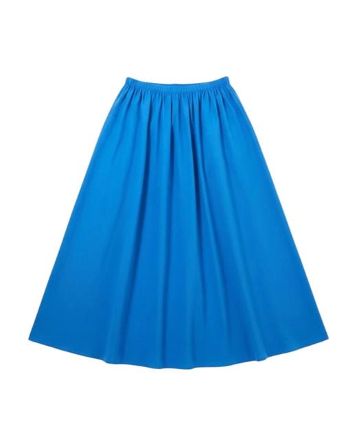 Louche Blue Zoeline Recycled Cotton Midaxi Skirt