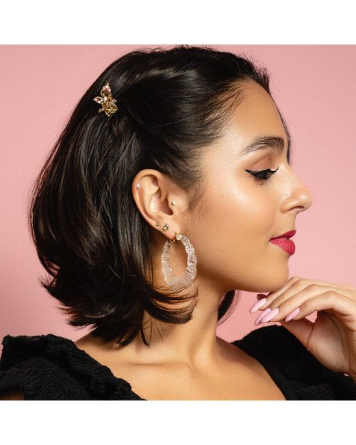 Gold & Honey Multicolor Bamboo Hoop Earrings