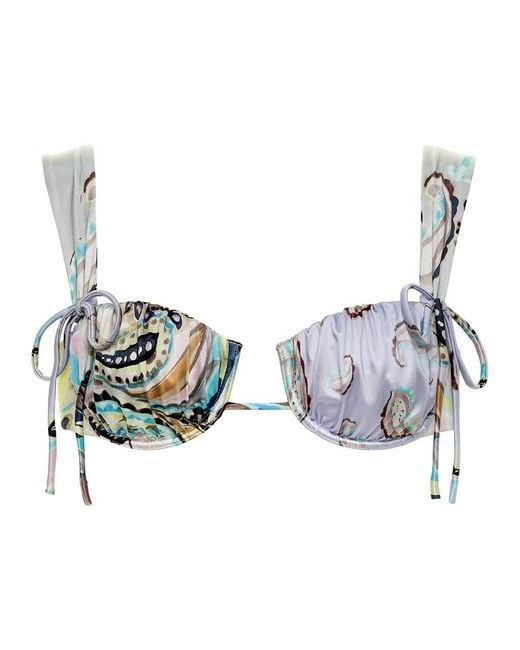 Montce Brown St. Barths Floral Petal Wide Straps Bikini Top