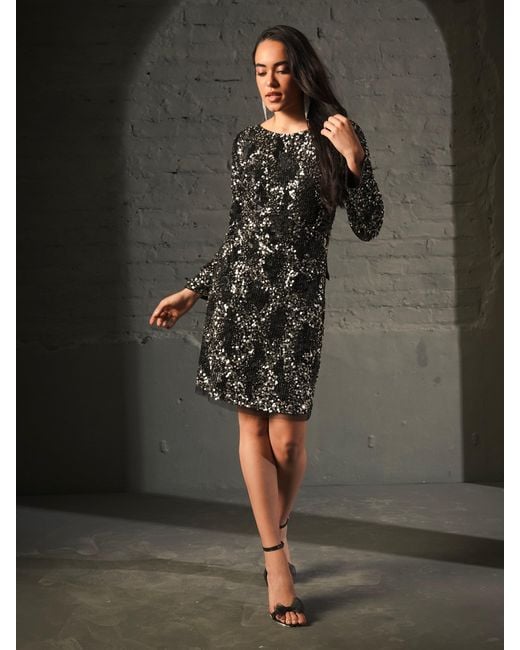 Rose & Nancy Black Eden Beaded Mini Dress