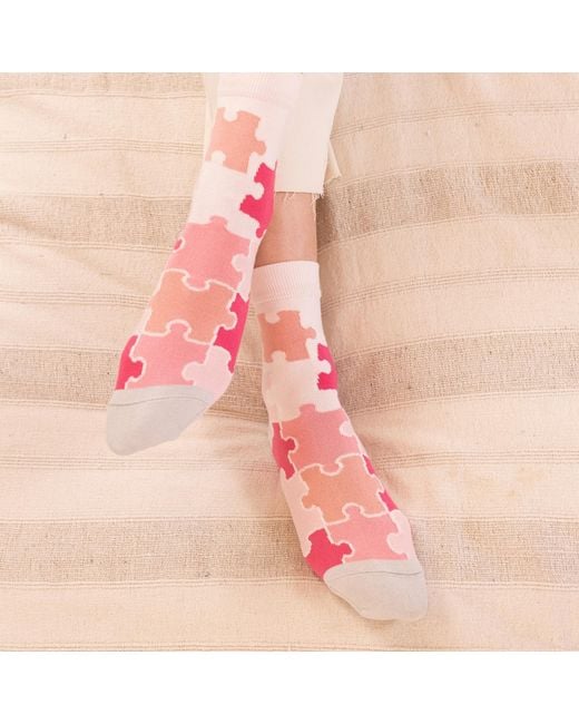 Peper Harow - Made in England Pink Jigsaw & Tri Socks Bundle