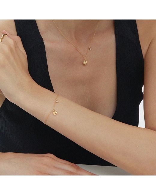 Vanhi White Nora Double Pendant Necklace & Bracelet Set