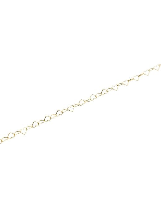 Spero London Metallic Love Heart Sterling Chain Bracelet