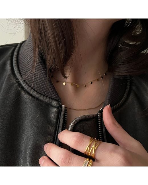 Nazzar Metallic Disc Dangle Necklace