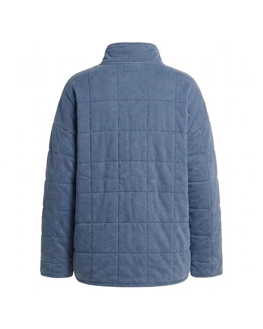 Modenaire Blue Quilted Fleece Jacket Soft Structure