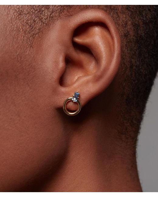 Onia Metallic Aquamarine Donut Studs