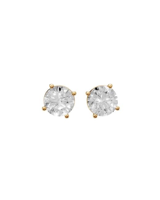 Aya Fine Jewelry White Brilliant Round Solitaire Lab Diamond Stud Earrings For