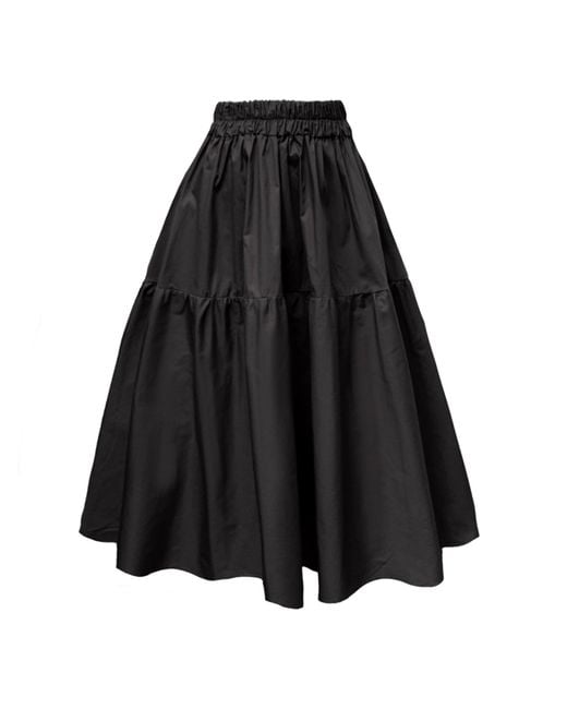 Frock Tales Black Tahiti Midi Skirt With Pockets