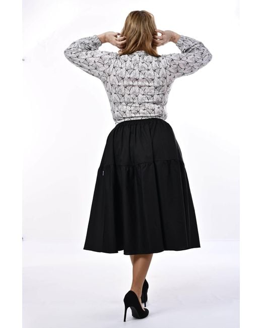 Frock Tales Black Tahiti Midi Skirt With Pockets