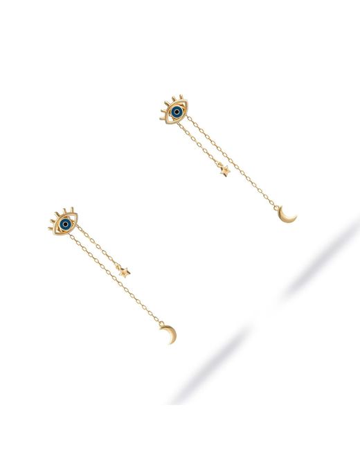 Ebru Jewelry White Dreamcatcher Eye Earrings