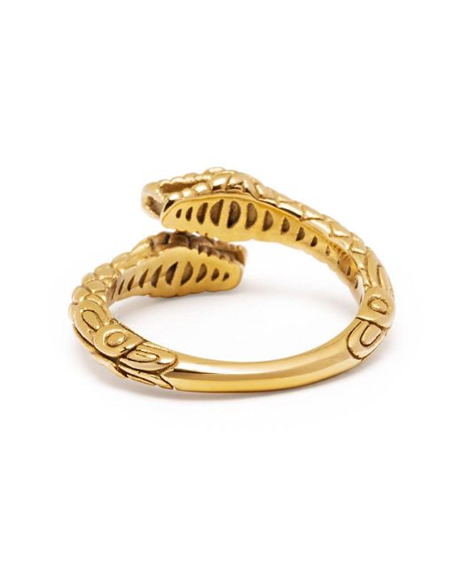 Nialaya Metallic Plated Vintage Snake Ring for men