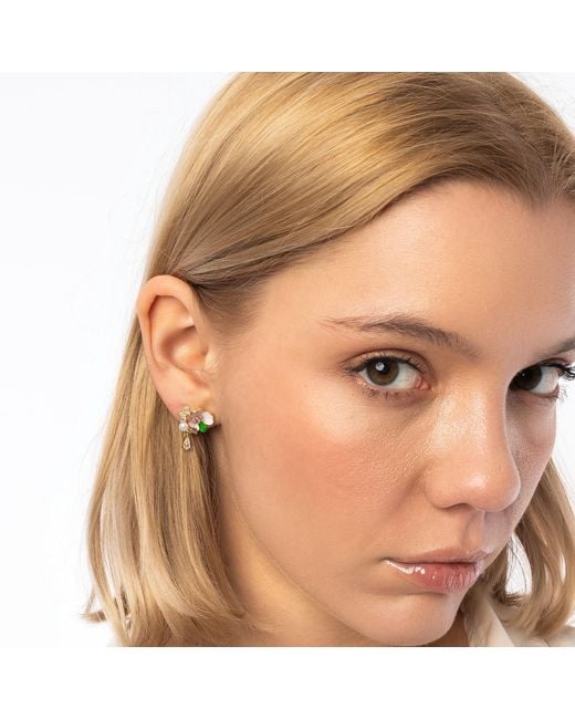 Spero London White Pansy Floral Earring