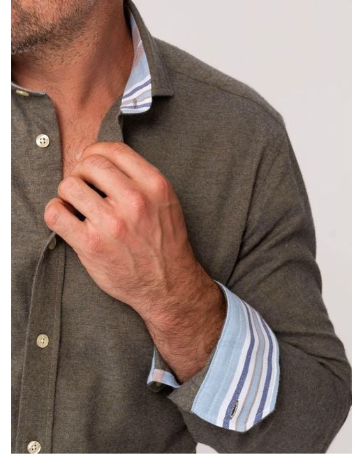 Koy Clothing Green Cotton-Cashmere Shirt for men