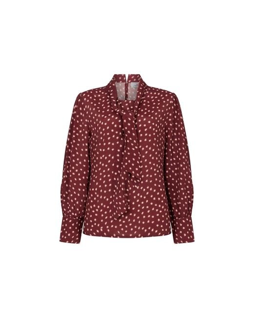 Lily and Lionel Red Fifi Pussybow Star Print Blouse