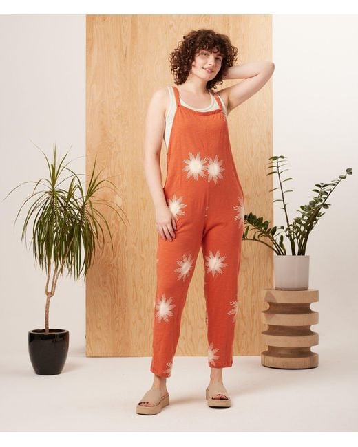 Known Supply Red Organic Cotton Adjustable Overalls