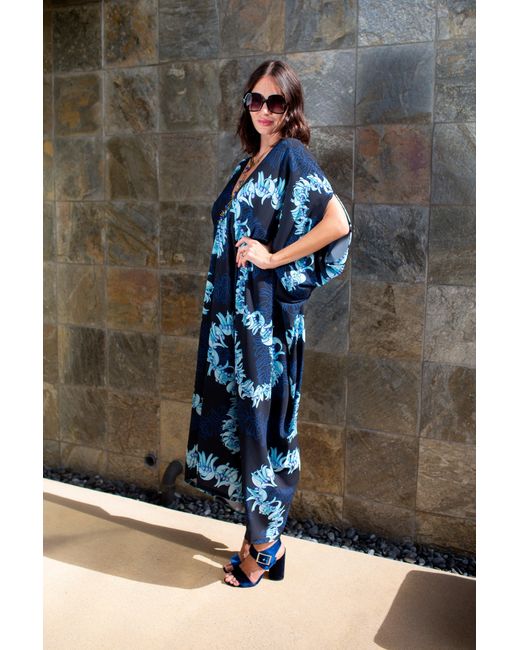 Jennafer Grace Blue Nebula Lei Caftan