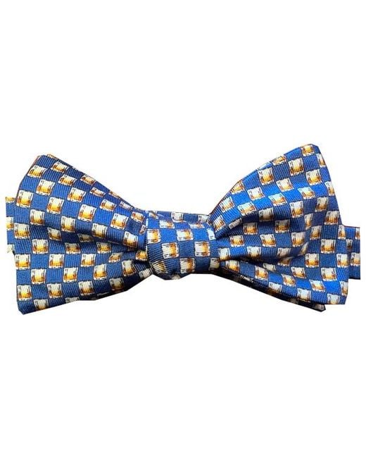 Lazyjack Press Blue Whiskey Business Bow Tie for men