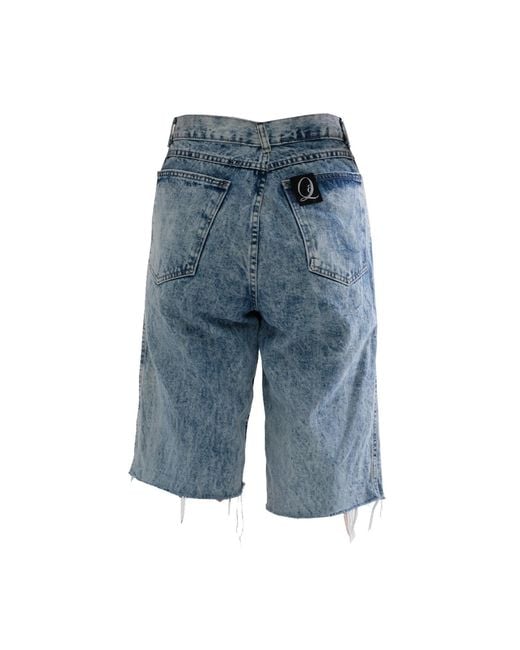 Quillattire Blue Vintage Up-Cycled Crop Denim Trousers