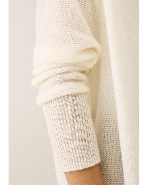 Loop Cashmere White Relaxed Edge To Edge Cardigan