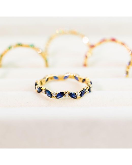 Belinda Jewelz Metallic Sapphire Marquise Birthstone Infinity Ring