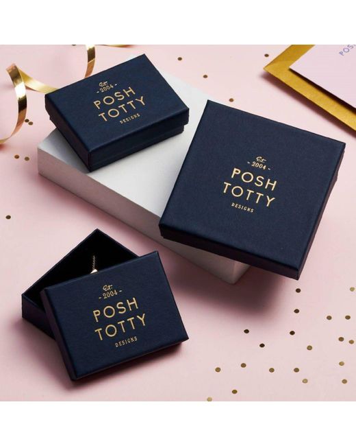 Posh Totty Designs Metallic Fortune Heart Stud Earrings
