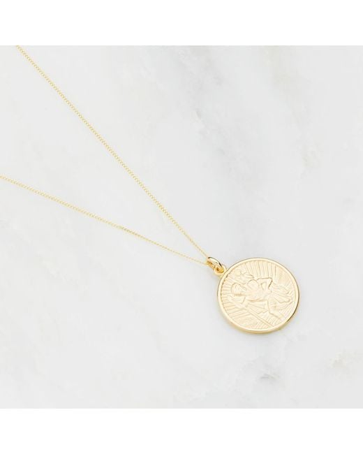 Lily & Roo Metallic Solid Medium Round St Christopher Necklace