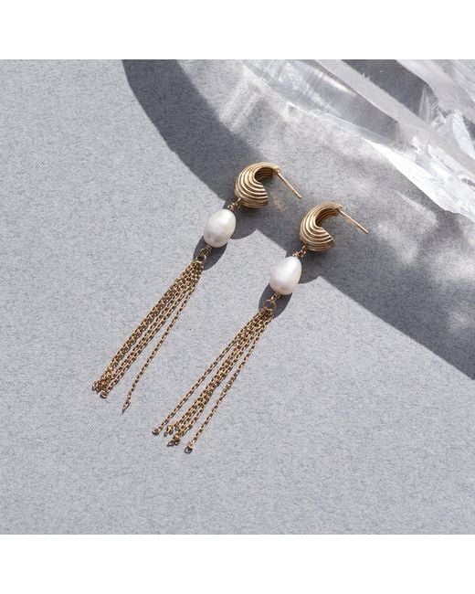 Zoe & Morgan Metallic Esme Pearl Earrings