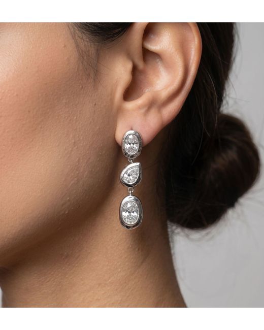 Uchi and Soto White Enso Layered Stone Earrings