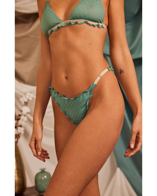 SAETA Paris Green Silk Triangle Bra