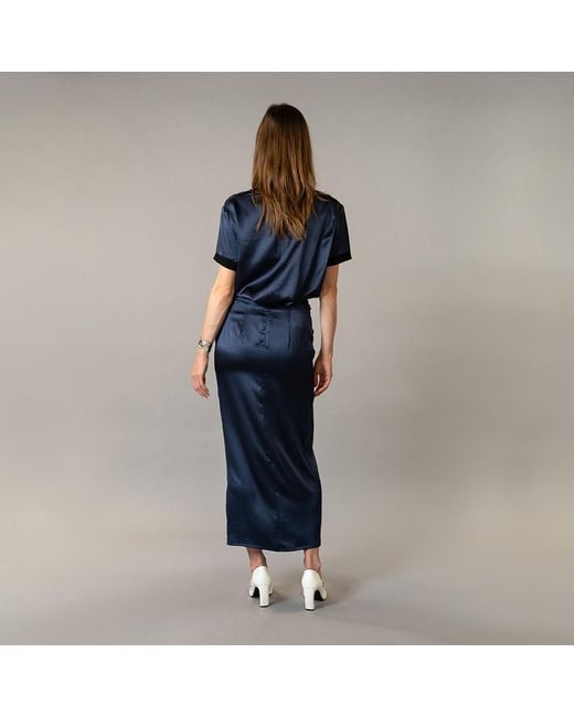 The Summer Edit Blue Cloe Silk T-Shirt