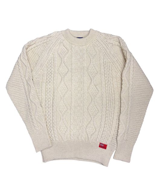Arthur Beale Natural Aran Woollen Jumper for men