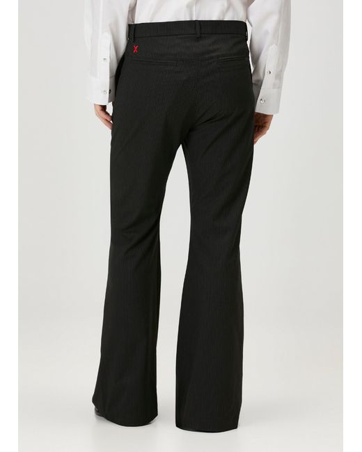 Pcfg Black Striped Woven Flare Pant for men
