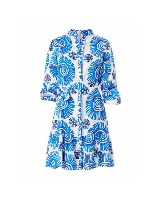 Casa Atelier by Ferdinando Fusco Blue Bali Frou Frou Shirt